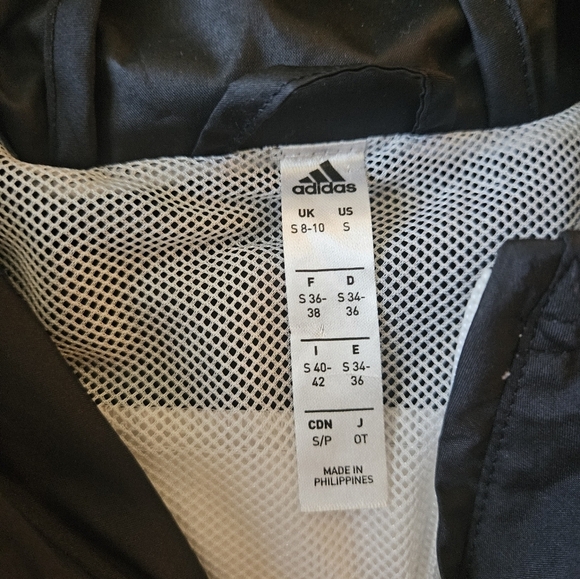 Adidas Women's Alphaskin Trio Windbreaker Black and White Small - Picture 3 of 8
